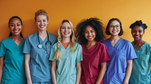 ai generated, women, nurses, smiling, uniform, hospital, group, health, medicine, professionals, job, care, team, joy, fellowship, inside, people, attention, patients, wellness, service. Which careers associate degrees actually lead to