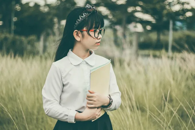 asian, student, book, child, nature, girl, uniform, school uniform, eyeglasses, field, grass, kid, looking away, outdoors, portrait. Tuition tables never know what your own aid offer will be